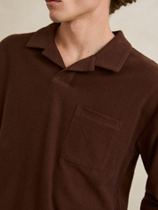 Rhythm Vintage Terry LS Polo - Chocolate
