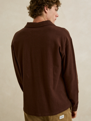 Rhythm Vintage Terry LS Polo - Chocolate