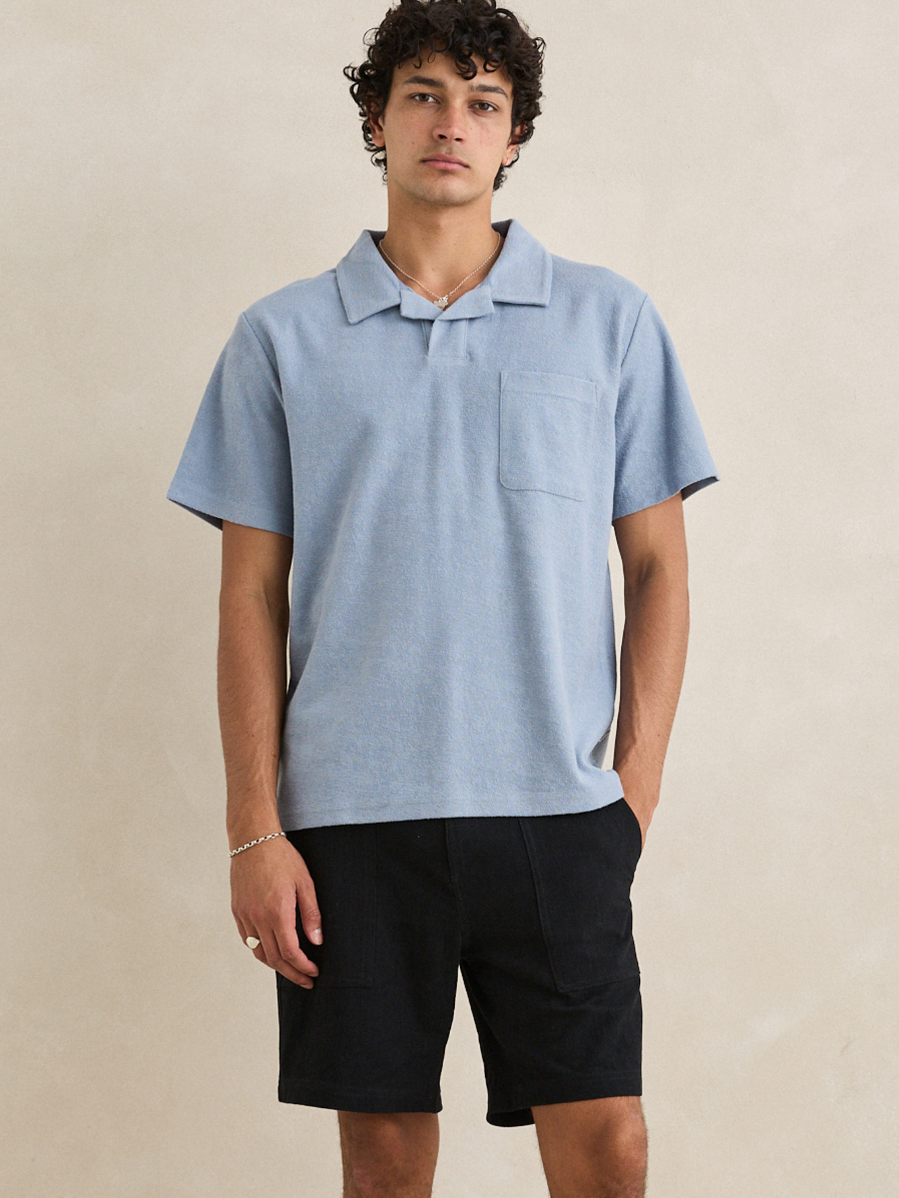 Rhythm Vintage Terry Polo - Blue