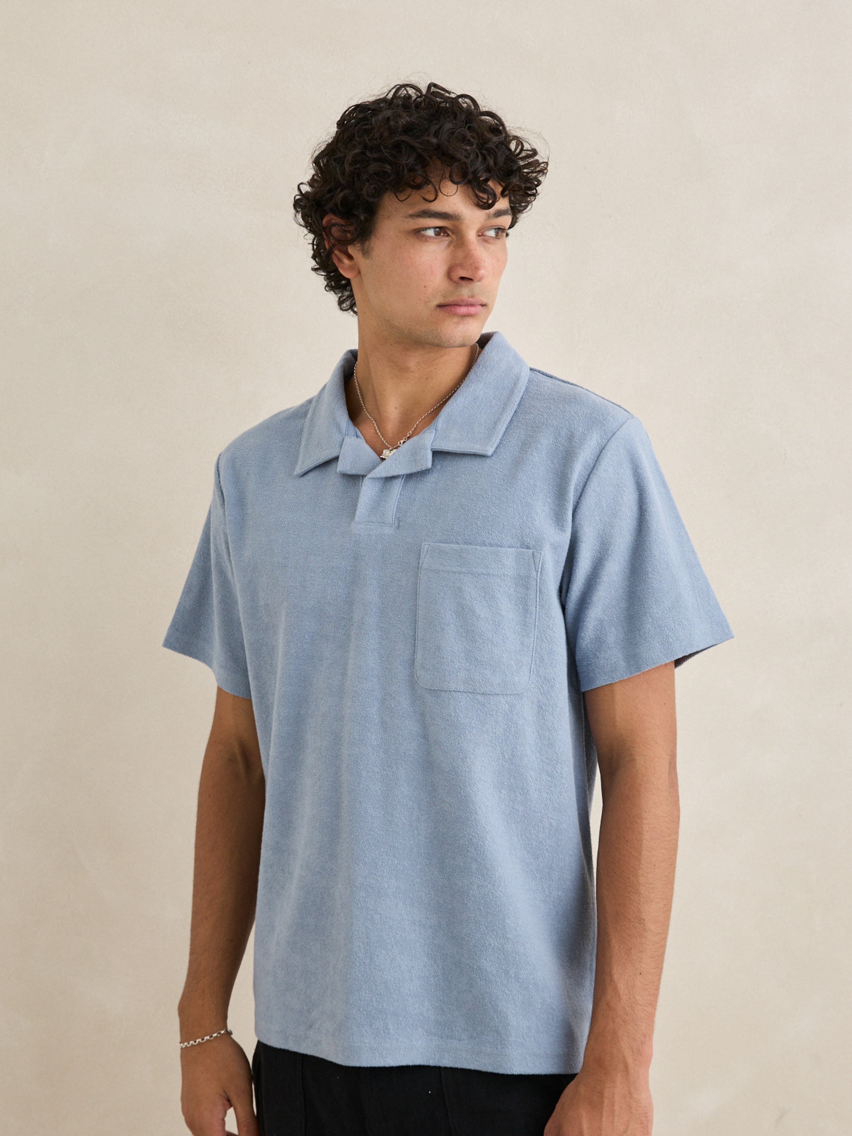 Rhythm Vintage Terry Polo - Blue