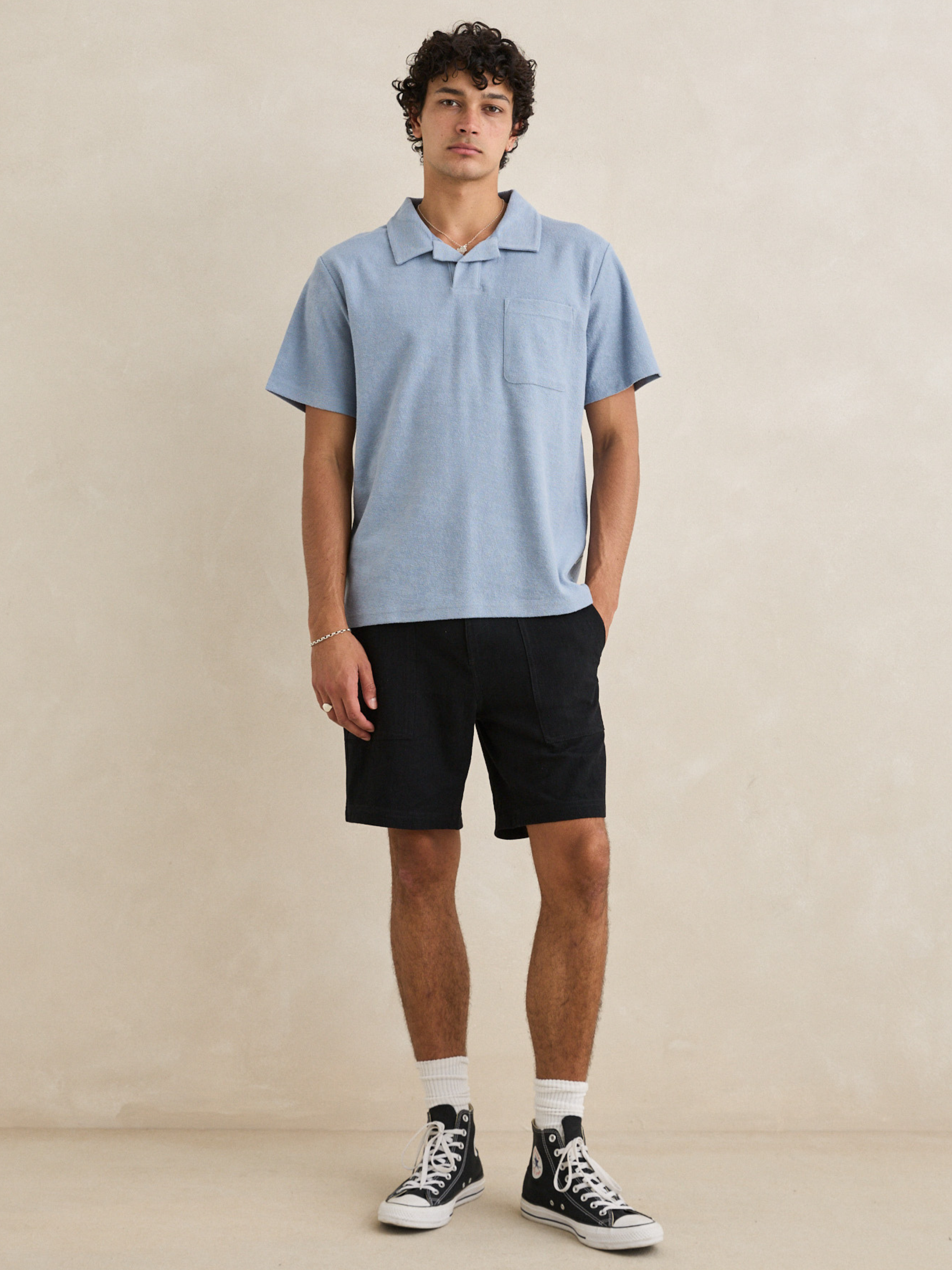 Rhythm Vintage Terry Polo - Blue