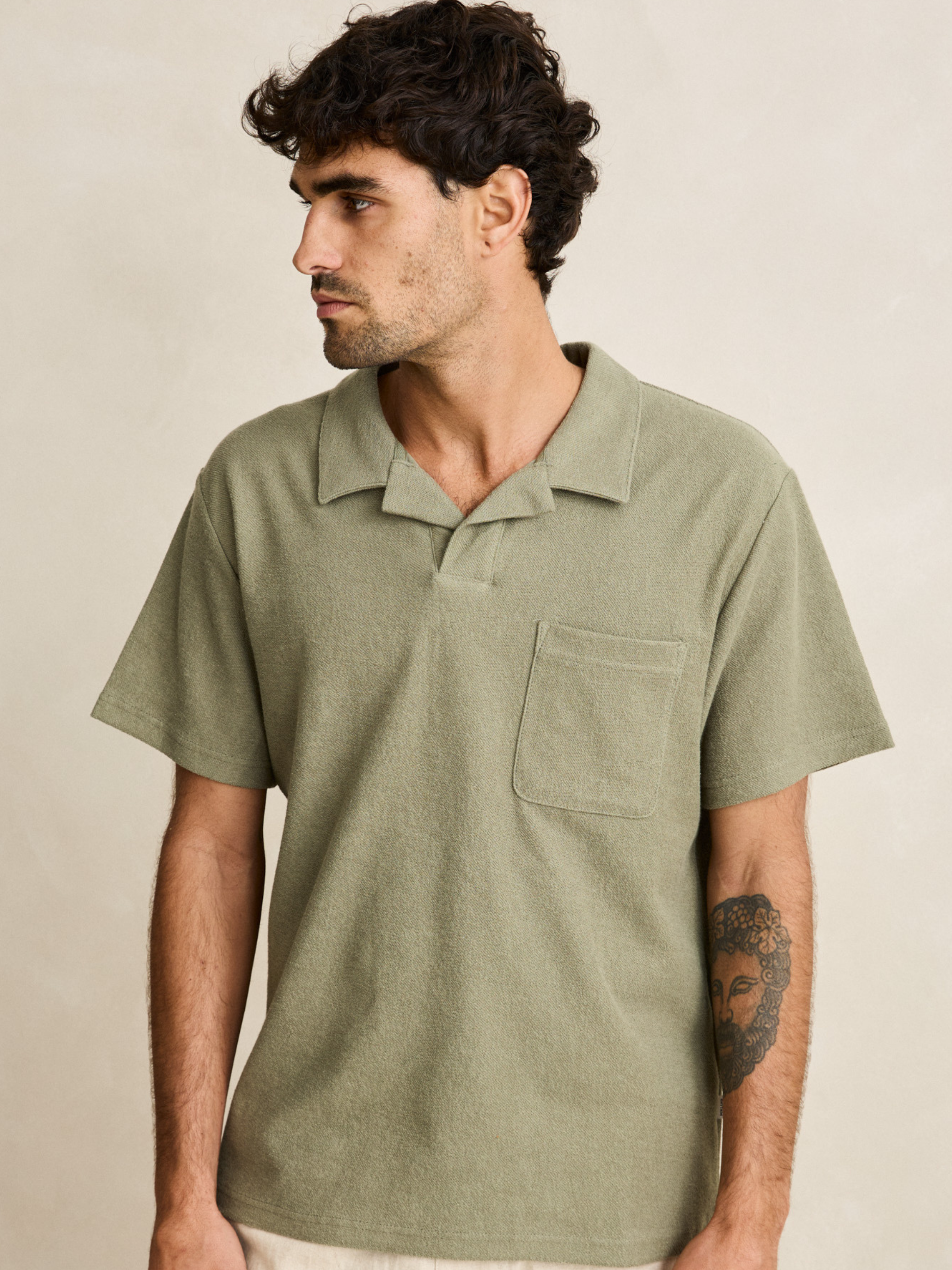 Rhythm Vintage Terry Polo - Sage