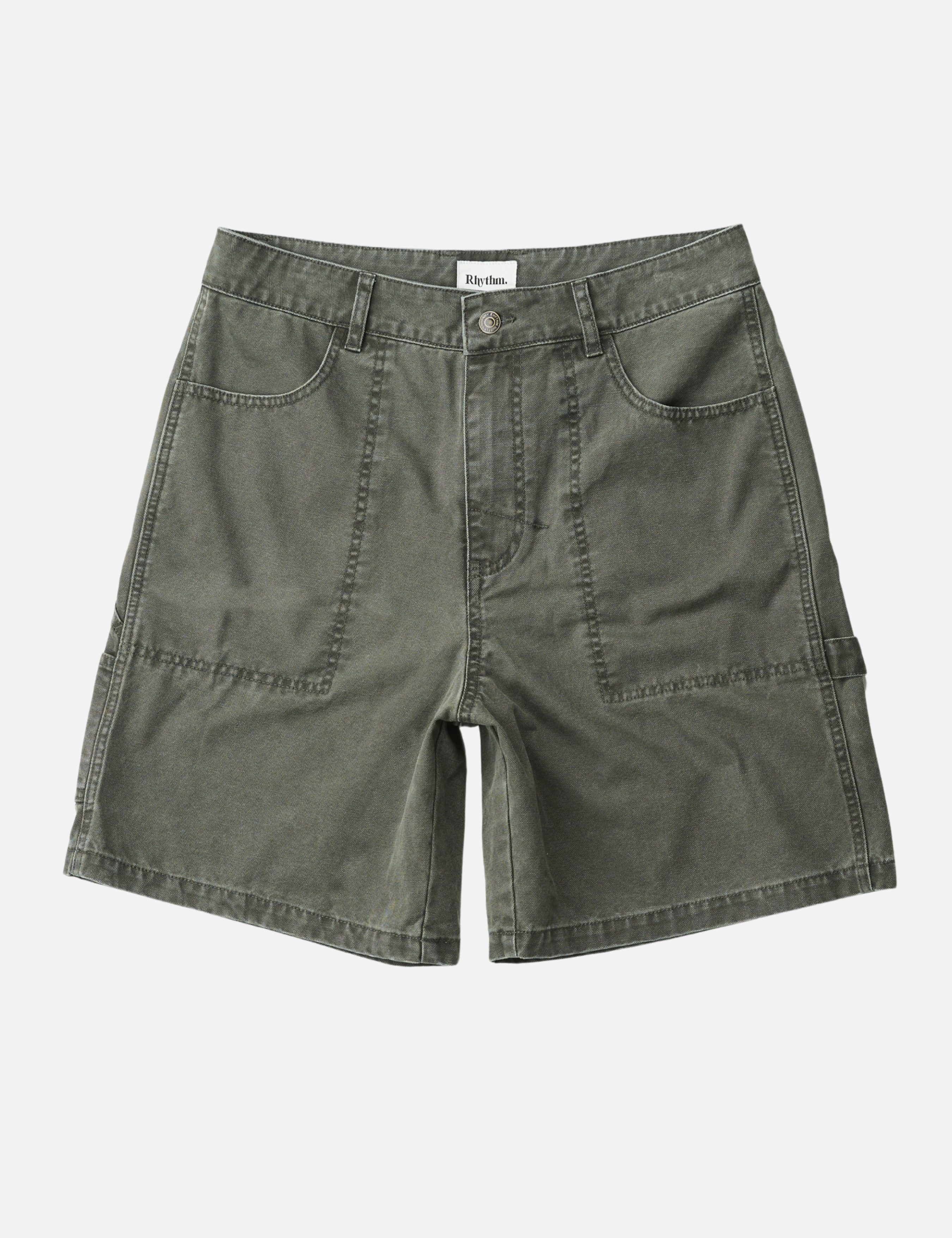 Rhythm Washed Canvas Short Olive Green Men’s Long Shorts for Summer Jorts Trend Bottoms for Guys Vacation Style for Him Denim Bottom Athens GA Georgia Kempt Menswear Store Near Me