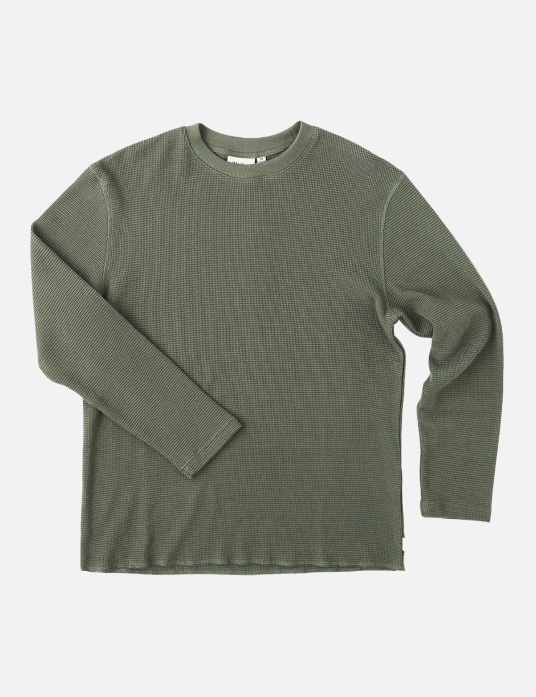 Rhythm Classic Waffle Knit Shirt Forest Green Mens Thermal Base Layer Shirt