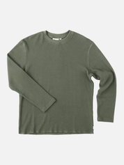 Rhythm Classic Waffle Knit Shirt Forest Green Mens Thermal Base Layer Shirt