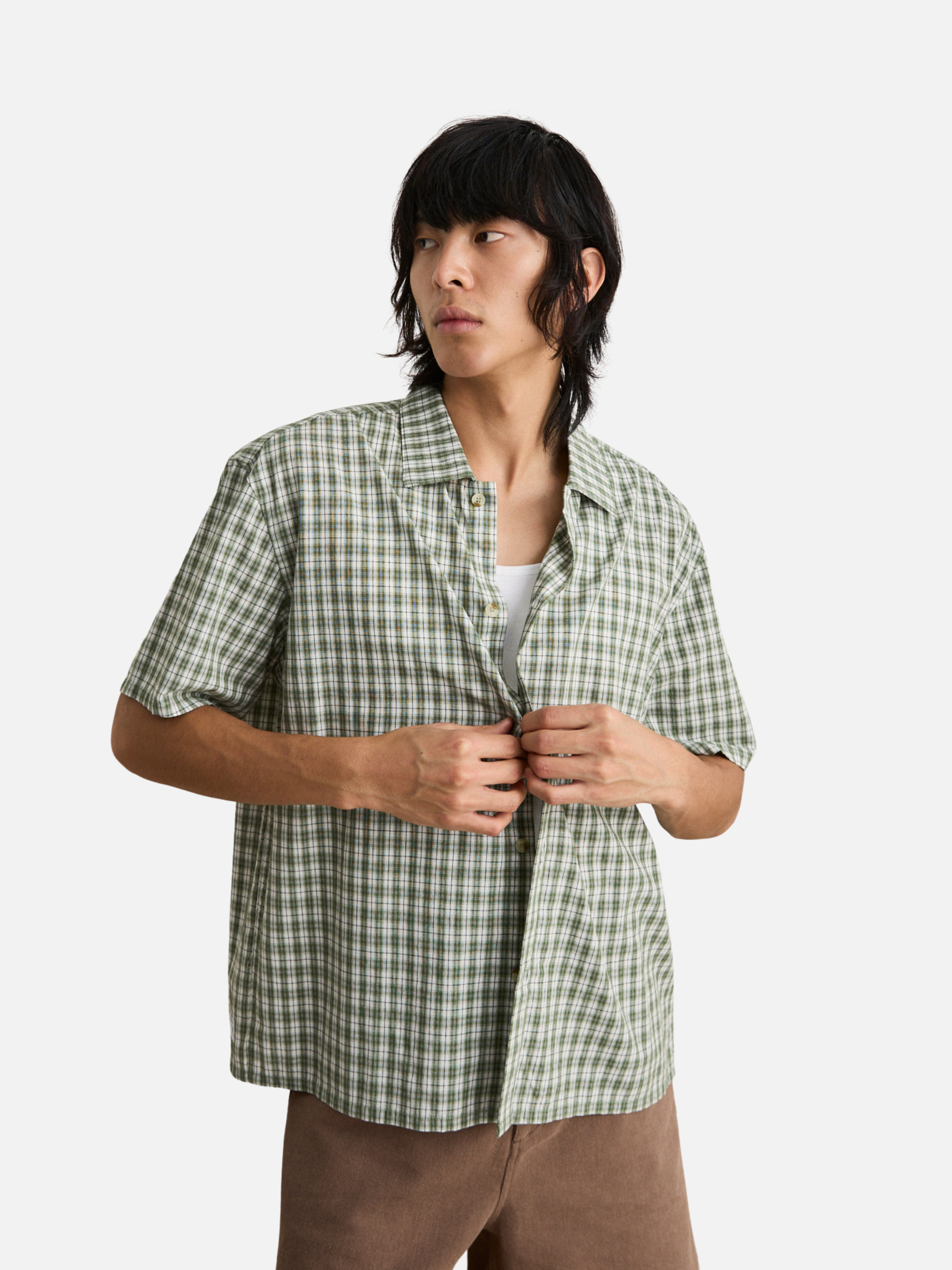 Rhythm Phases Relaxed SS Shirt Green Men's Oversized Button Up Relaxed Short Sleeve Shirt For Men Athens GA Kempt Men's Clothing Shop Near Me