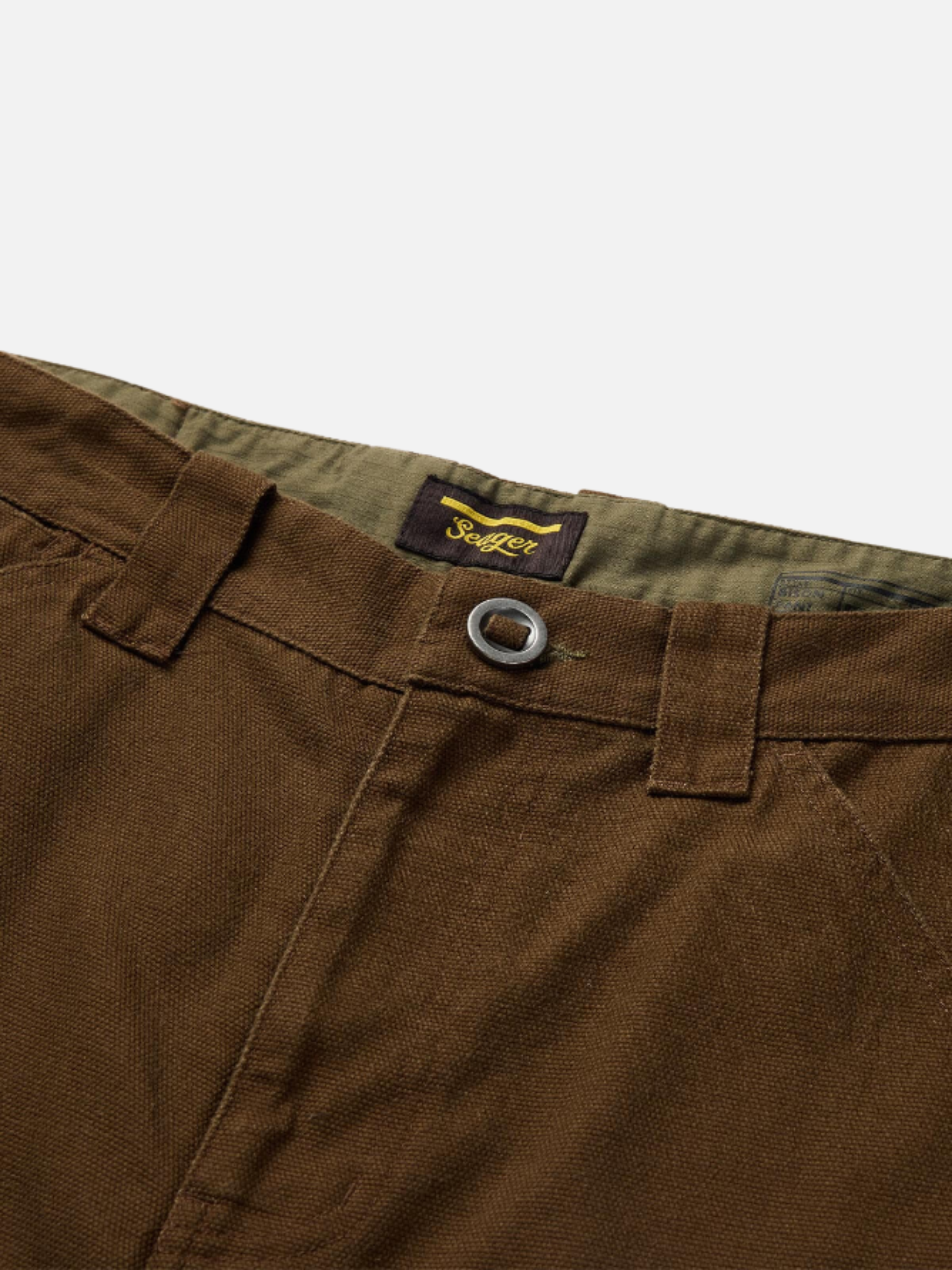 Seager Bison Canvas Cotton Shorts Tobacco Brown Chocolate 6 7 inch inseam Utility Pockets Men’s Shorts for Men Summer Bottoms for Guys Seager Western Brand Athens GA Georgia Kempt Menswear Store Near Me
