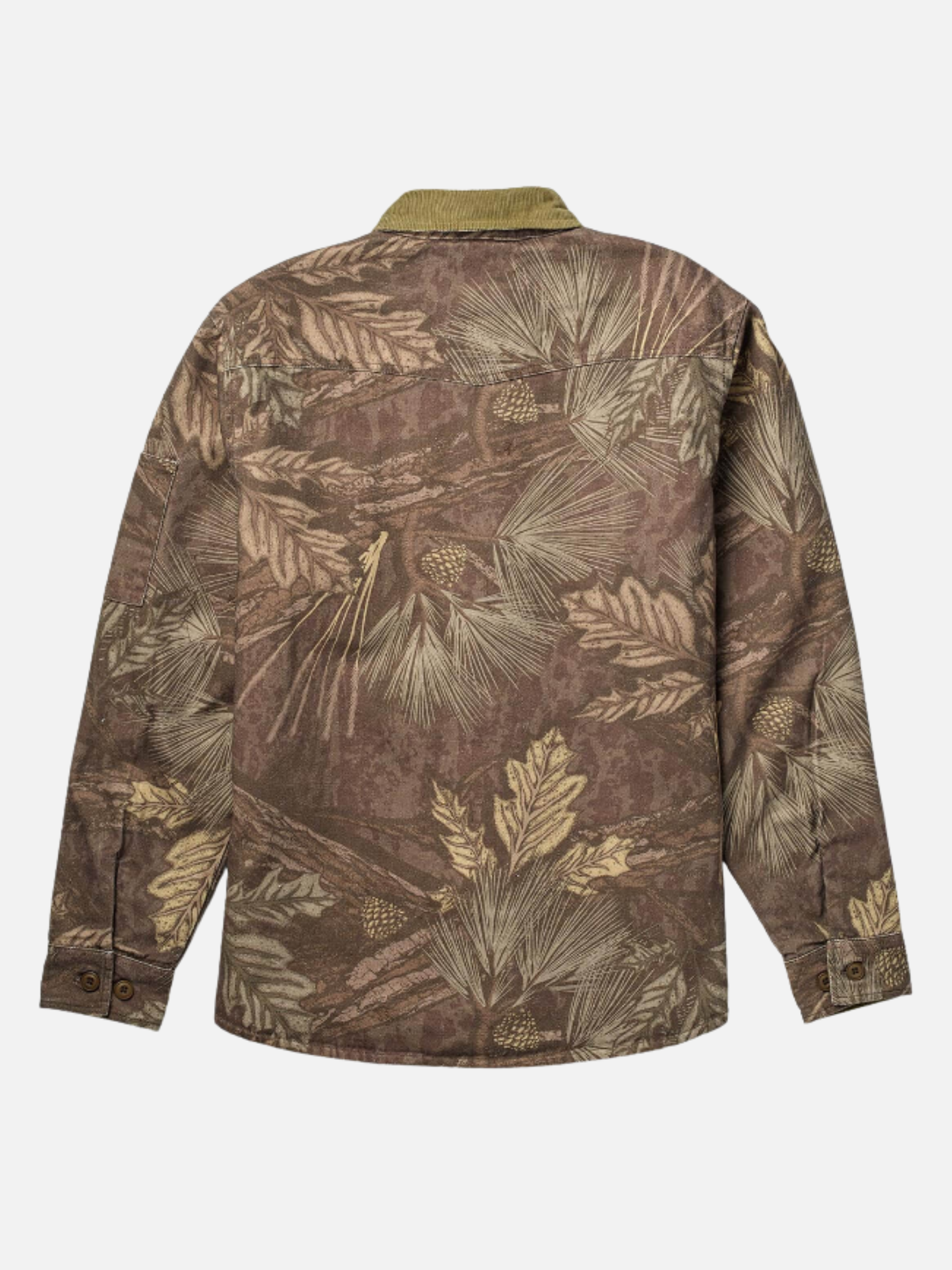 Seager Canvas Cotton Over Shirt Bison Workshirt in Seager Camo - flat back