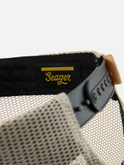 Seager Branded Trucker Snapback Black Cream Yellow Men’s Seager Hats Accessories for Guys Gifts for Him Athens GA Georgia Kempt Menswear Store Near Me 