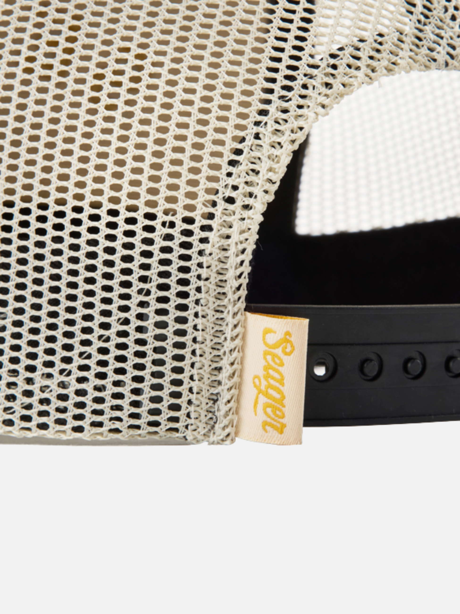 Seager Branded Trucker Snapback Black Cream Yellow Men’s Seager Hats Accessories for Guys Gifts for Him Athens GA Georgia Kempt Menswear Store Near Me 