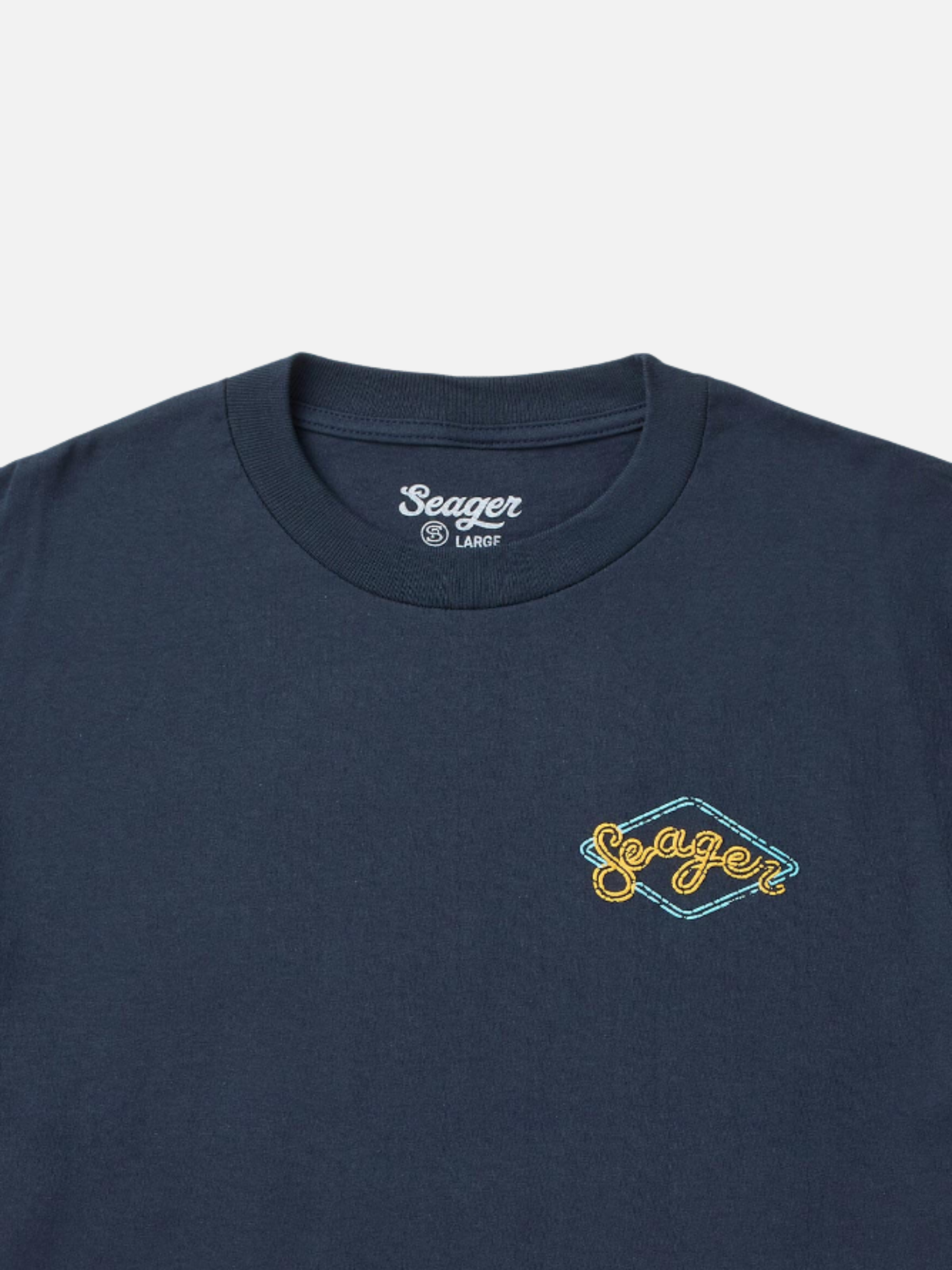 Seager Honky Tonk Tee Navy Blue Graphic T-Shirt for Men Back and Chest Graphics Men’s Tops for Men Seager Western Brand Athens GA Georgia Kempt Menswear Store Near Me