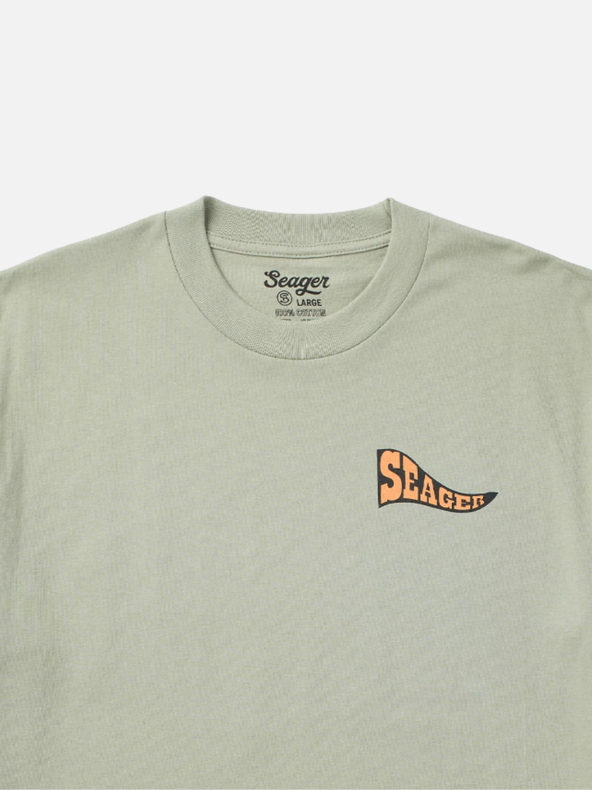Seager Long Ride Tee Desert Green Graphic T-Shirt for Men Back and Chest Graphics Men’s Tops for Men Seager Western Brand Athens GA Georgia Kempt Menswear Store Near Me