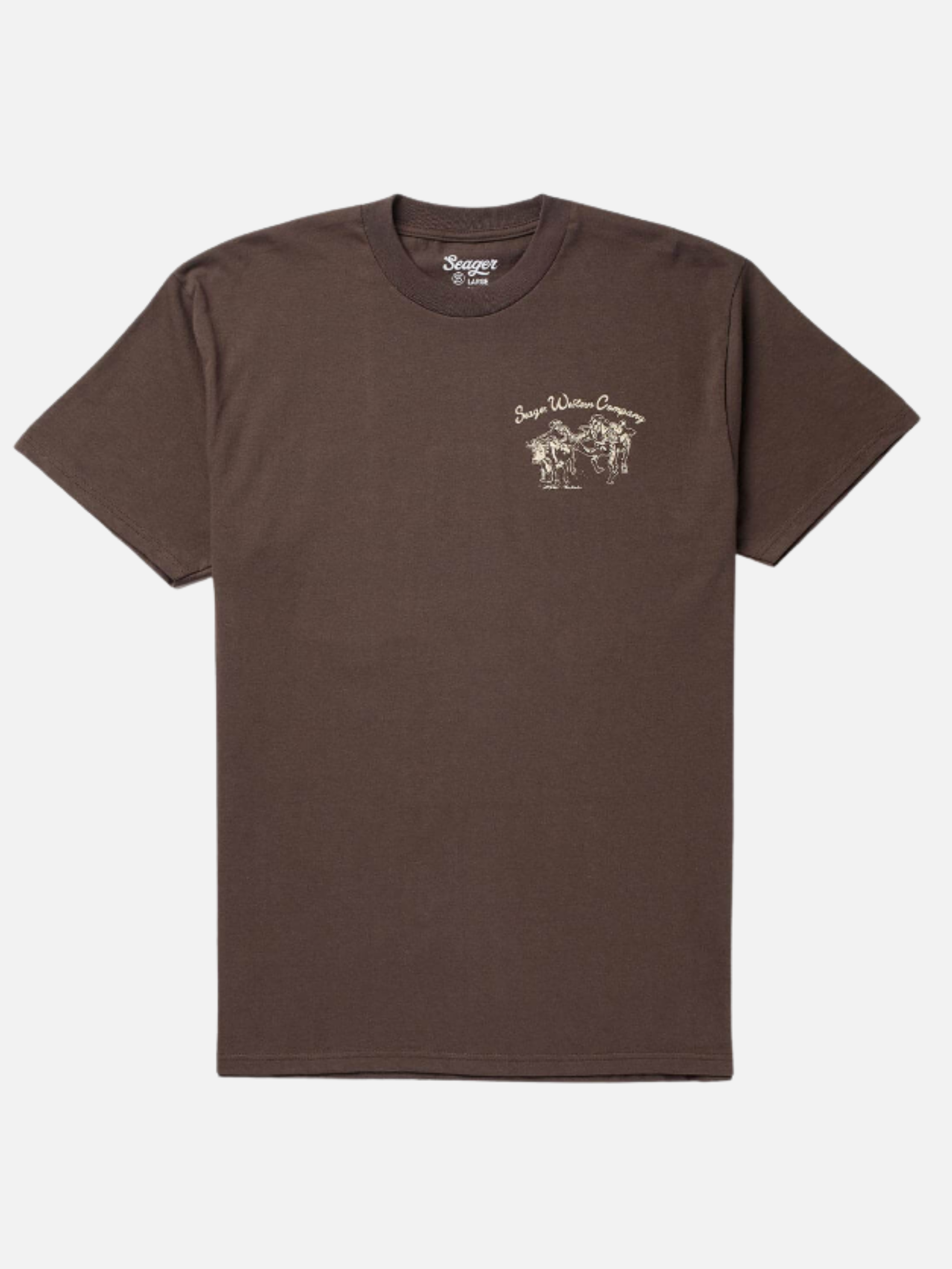 Seager Los Rios Tee Java Brown Graphic T-Shirt for Men Back and Chest Graphics Men’s Tops for Men Seager Western Brand Athens GA Georgia Kempt Menswear Store Near Me