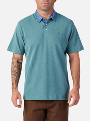Seager Western Brand Mallet Polo Evergreen Denim Collar Casual Summer Polo for Men Men’s Tops for Guy Athens GA Georgia Kempt Menswear Store Near Me