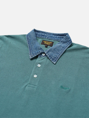 Seager Western Brand Mallet Polo Evergreen Denim Collar Casual Summer Polo for Men Men’s Tops for Guy Athens GA Georgia Kempt Menswear Store Near Me