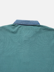 Seager Western Brand Mallet Polo Evergreen Denim Collar Casual Summer Polo for Men Men’s Tops for Guy Athens GA Georgia Kempt Menswear Store Near Me