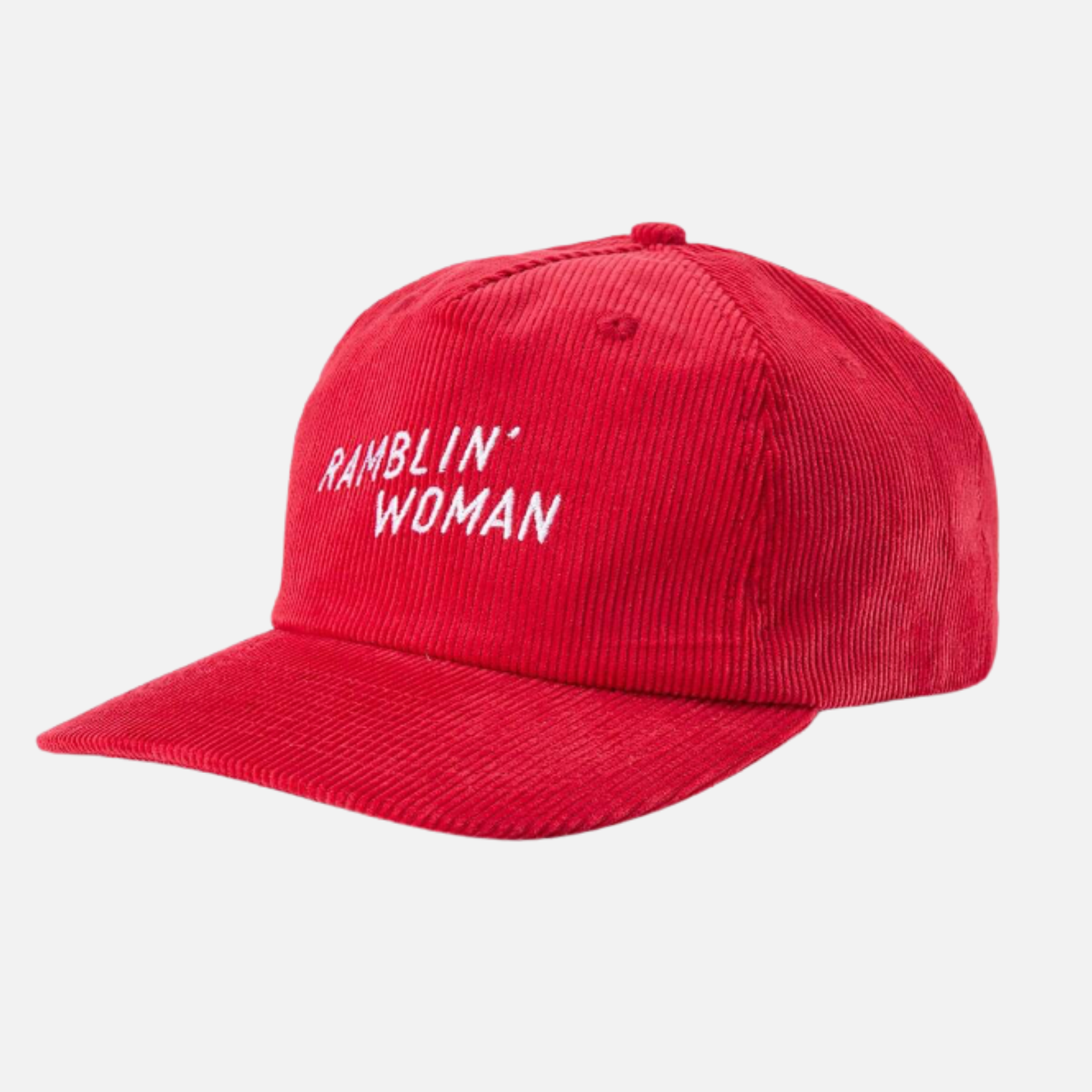 Seager Corduroy Ramblin’ Woman Snapback Hat in Red - front