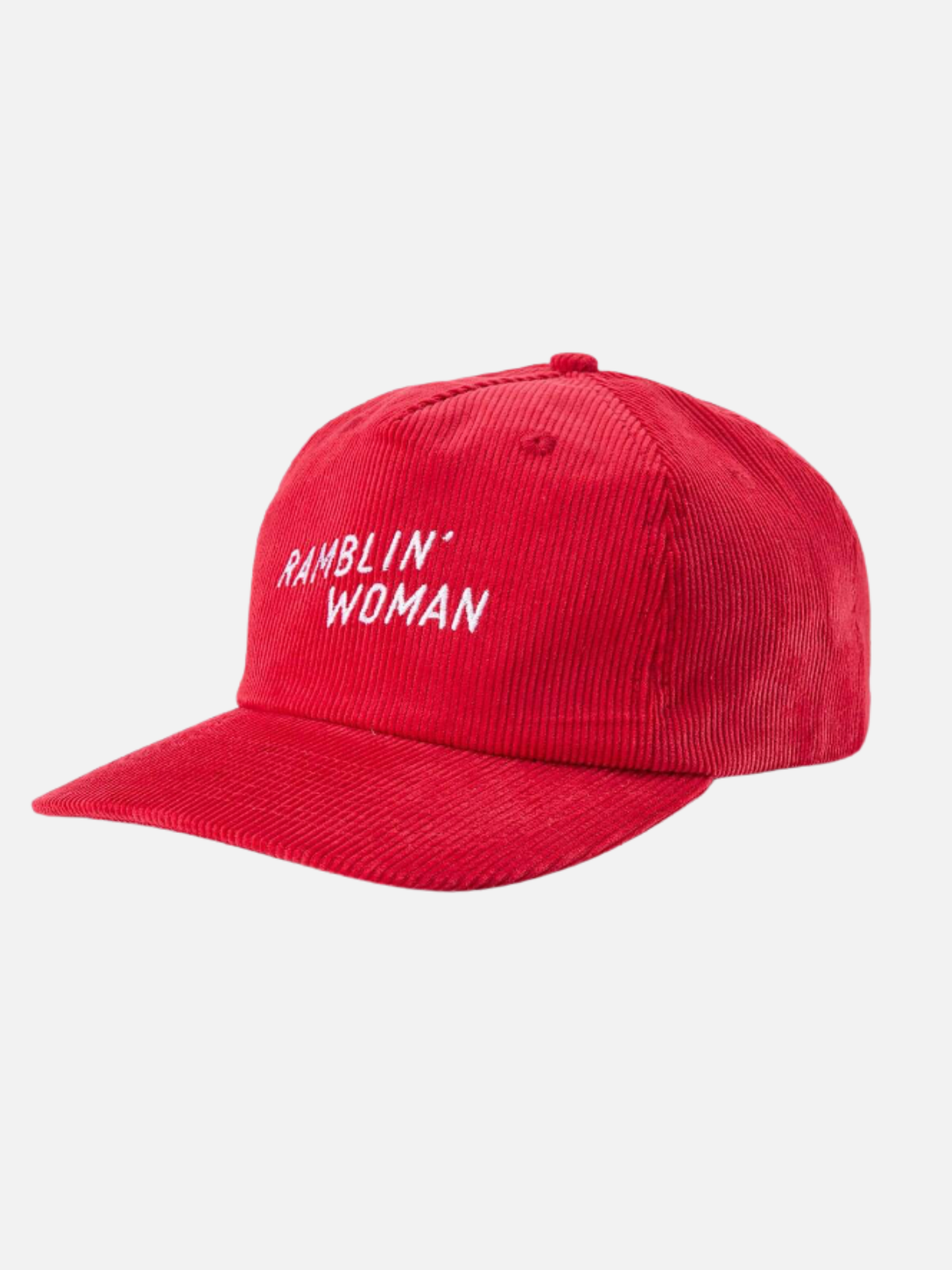 Seager Corduroy Ramblin’ Woman Snapback Hat in Red - front