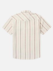 Seager Sawtoof Azteca Shirt Button Down Men’s Top Aztec Print SS Short Sleeve Shirt for Men Cream Red Athens GA Georgia Kempt Menswear Store Near Me