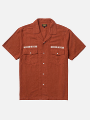 Seager Whippersnapper Short Sleeve Shirt Button Up Collared Men’s Top for Men Red Clay Rust Detail Tops for Guys Spring Summer Athens GA Georgia Kempt Menswear Store Near Me