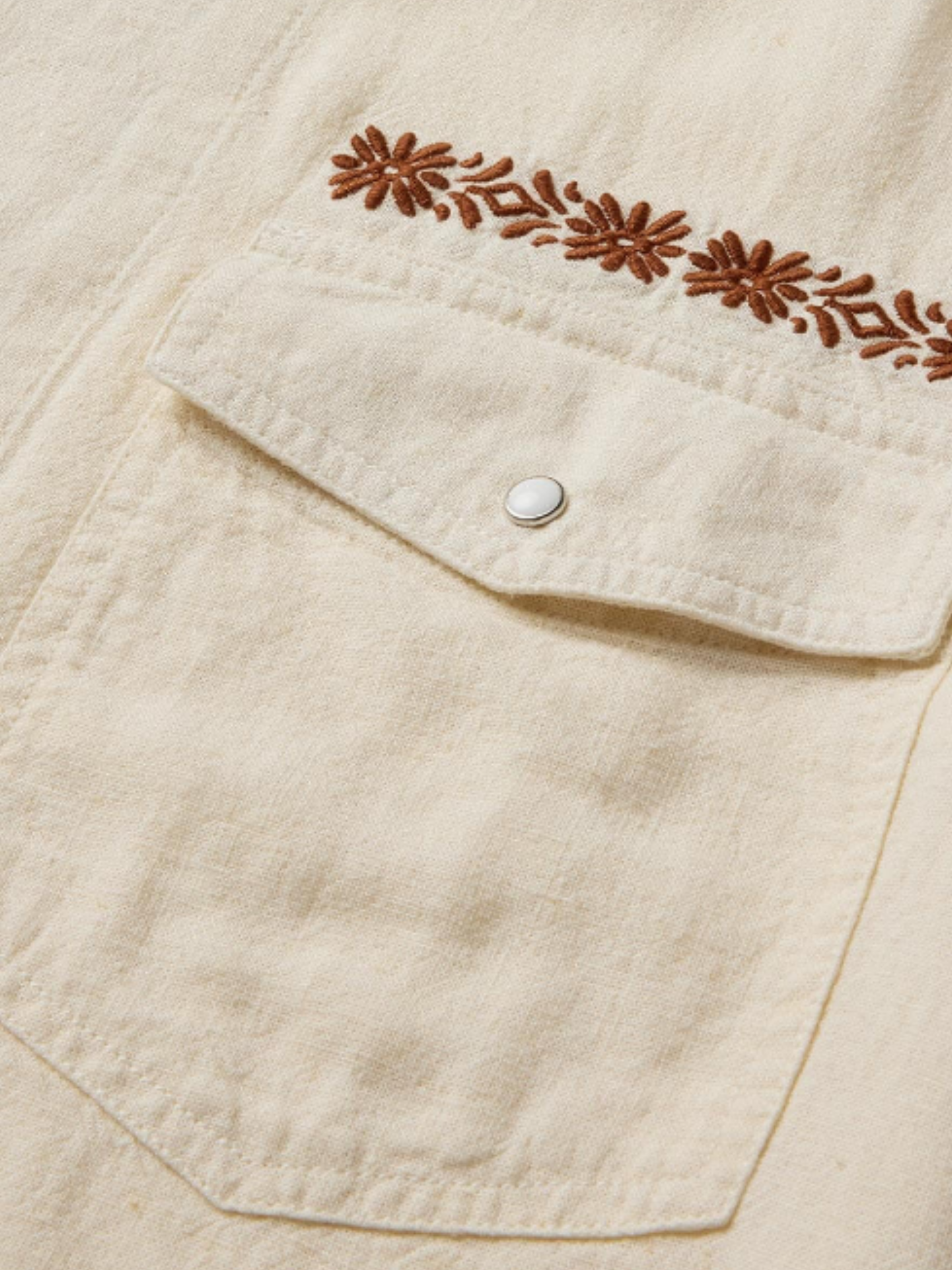 Seager Whippersnapper Short Sleeve Shirt Button Up Collared Men’s Top for Men White Wash Rust Detail Tops for Guys Spring Summer Athens GA Georgia Kempt Menswear Store Near Me