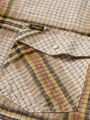 Seager Whippersnapper Short Sleeve Shirt Button Up Collared Men’s Top for Men White Wash Grid Plaid Multicolor Tops for Guys Spring Summer Athens GA Georgia Kempt Menswear Store Near Me