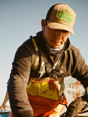 Seager Wilson Trucker Snapback Hat  Tan Waxed Canvas Cotton Mesh Back Hats for Men Seager Western Brand Athens GA Georgia Kempt Menswear Store Near Me