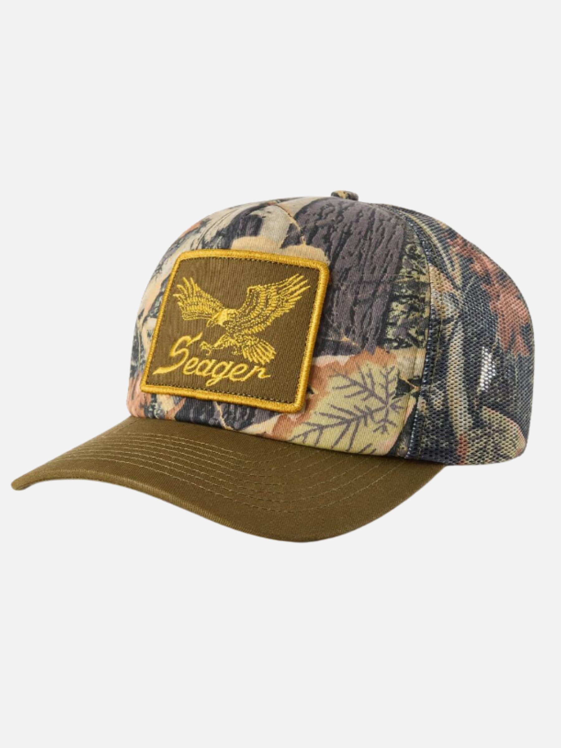 Seager Wingspan Trucker Snapback Camo Woodland Men’s Seager Hats Accessories for Guys Gifts for Him Athens GA Georgia Kempt Menswear Store Near Me 