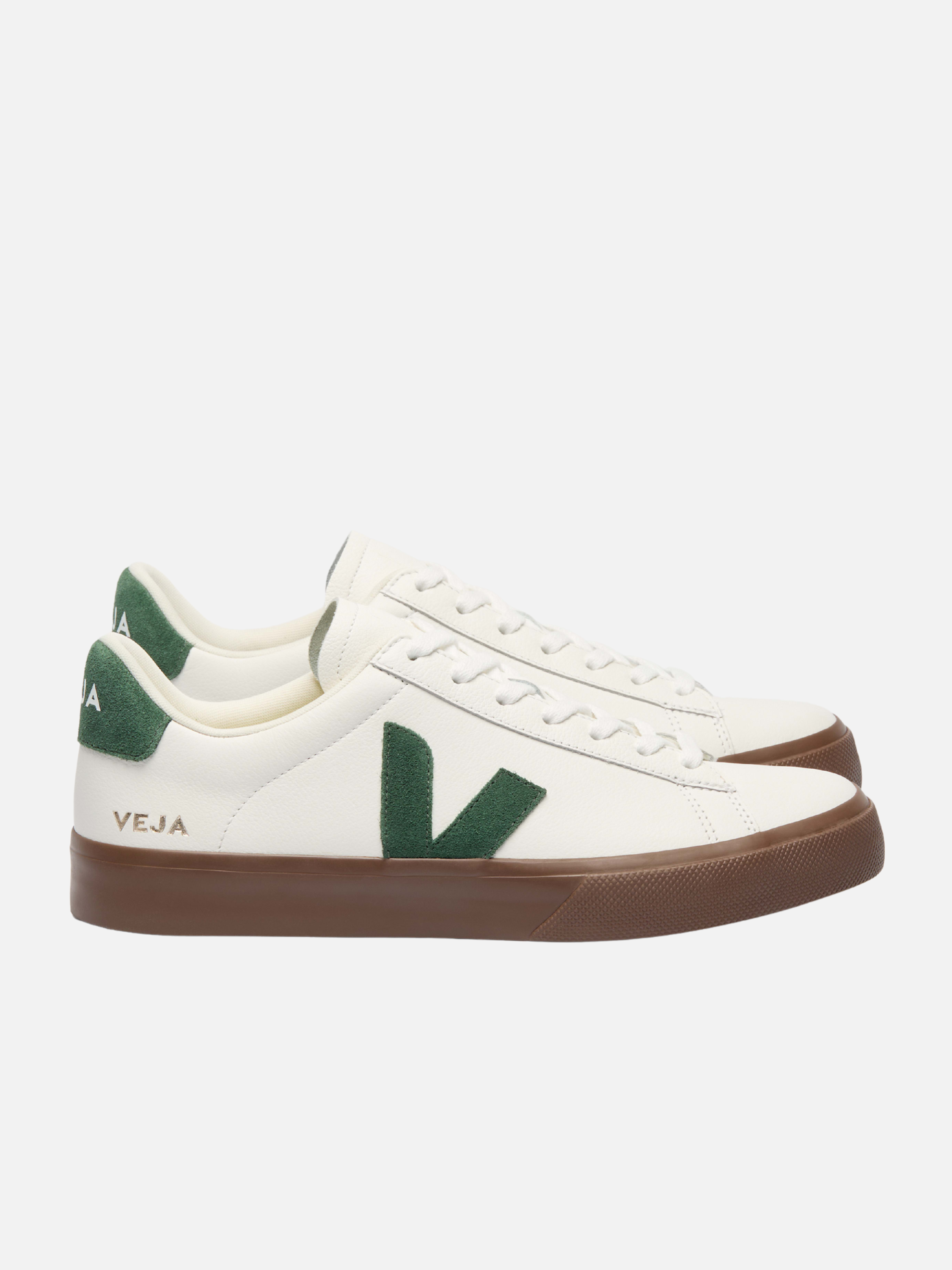 Veja Campo Leather Sneaker White Cyprus Green Bark Dark Sole Fall Winter Men’s Women’s Shoes for Men Women Shoe Athens GA Georgia Kempt Menswear Store Near Me