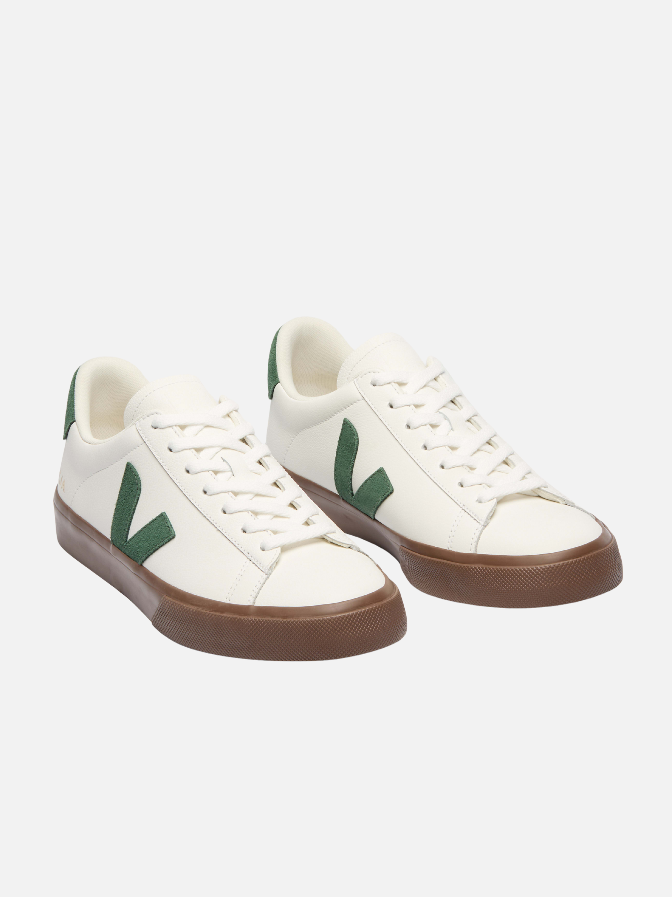 Veja Campo Leather Sneaker White Cyprus Green Bark Dark Sole Fall Winter Men’s Women’s Shoes for Men Women Shoe Athens GA Georgia Kempt Menswear Store Near Me