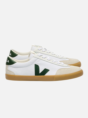 Veja Volley Canvas Cotton White Cyprus Green Natural Gum Sole Men’s Sneakers Shoes for Men Guys Footwear Comfortable Sneakers Athens GA Georgia Kempt Menswear Store Near Me