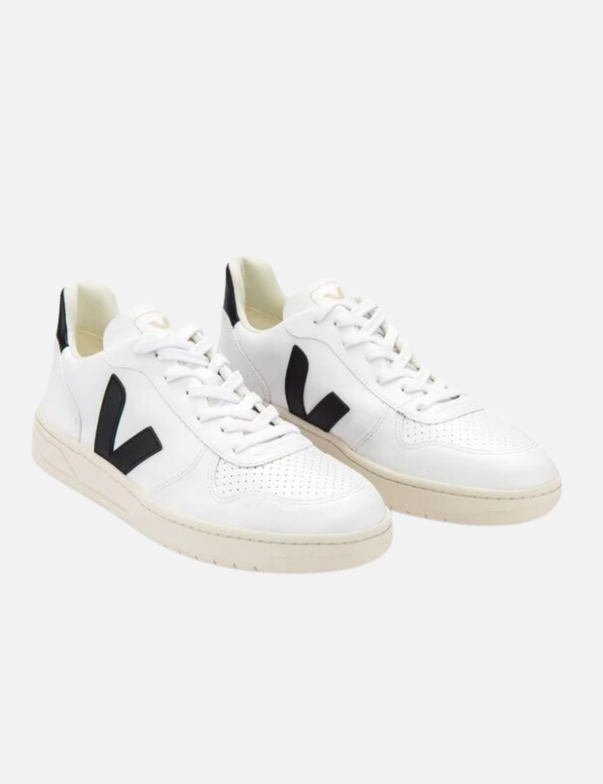 VEJA V-10 Leather Sneaker White Black Trainer Style White Leather Sneaker Kempt Athens Georgia Mens Shoes Store UGA