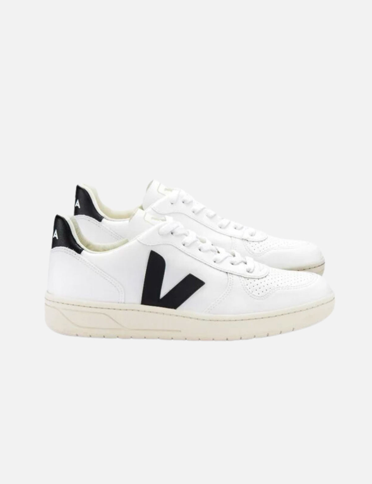 VEJA V-10 Leather Sneaker White Black Trainer Style White Leather Sneaker Kempt Athens Georgia Mens Shoes Store UGA