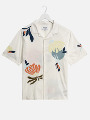 Wax London Didcot Flower Shirt Chunky Embroider Flower Shirt Sleeve Collared Button Up Embroidered Shirts Men’s Tops for Men Vacation Outfits for Guys Athens GA Georgia Kempt Menswear Store Near Me