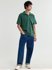 Wax London Atwood Textured Organic Cotton Polo Shirt Dark Green Men’s Polos for Men Summer Shirts for Guys Athens GA Georgia Kempt Menswear Store Near Me