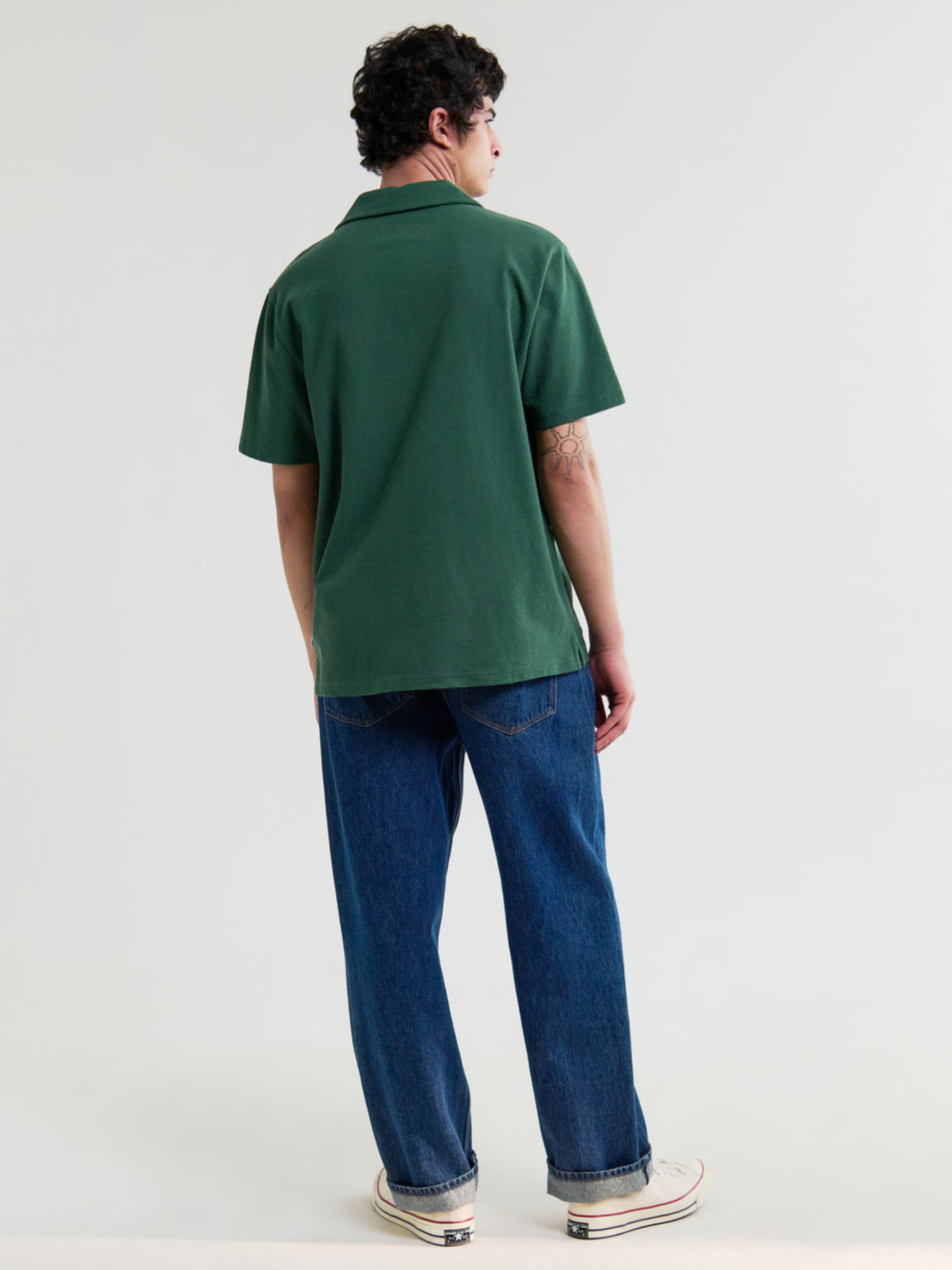 Wax London Atwood Textured Organic Cotton Polo Shirt Dark Green Men’s Polos for Men Summer Shirts for Guys Athens GA Georgia Kempt Menswear Store Near Me