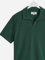 Wax London Atwood Textured Organic Cotton Polo Shirt Dark Green Men’s Polos for Men Summer Shirts for Guys Athens GA Georgia Kempt Menswear Store Near Me