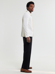 Wax London Corey Dobby Check Shirt White Cream Natural Long Sleeve Collared Button Up Overshirt Spring Summer Tops for Men Men’s Shirts Texture Athens GA Georgia Kempt Menswear Store Near Me