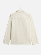 Wax London Corey Dobby Check Shirt White Cream Natural Long Sleeve Collared Button Up Overshirt Spring Summer Tops for Men Men’s Shirts Texture Athens GA Georgia Kempt Menswear Store Near Me