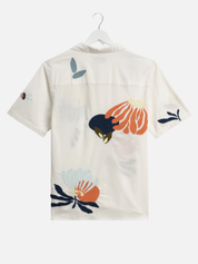 Wax London Didcot Flower Shirt Chunky Embroider Flower Shirt Sleeve Collared Button Up Embroidered Shirts Men’s Tops for Men Vacation Outfits for Guys Athens GA Georgia Kempt Menswear Store Near Me