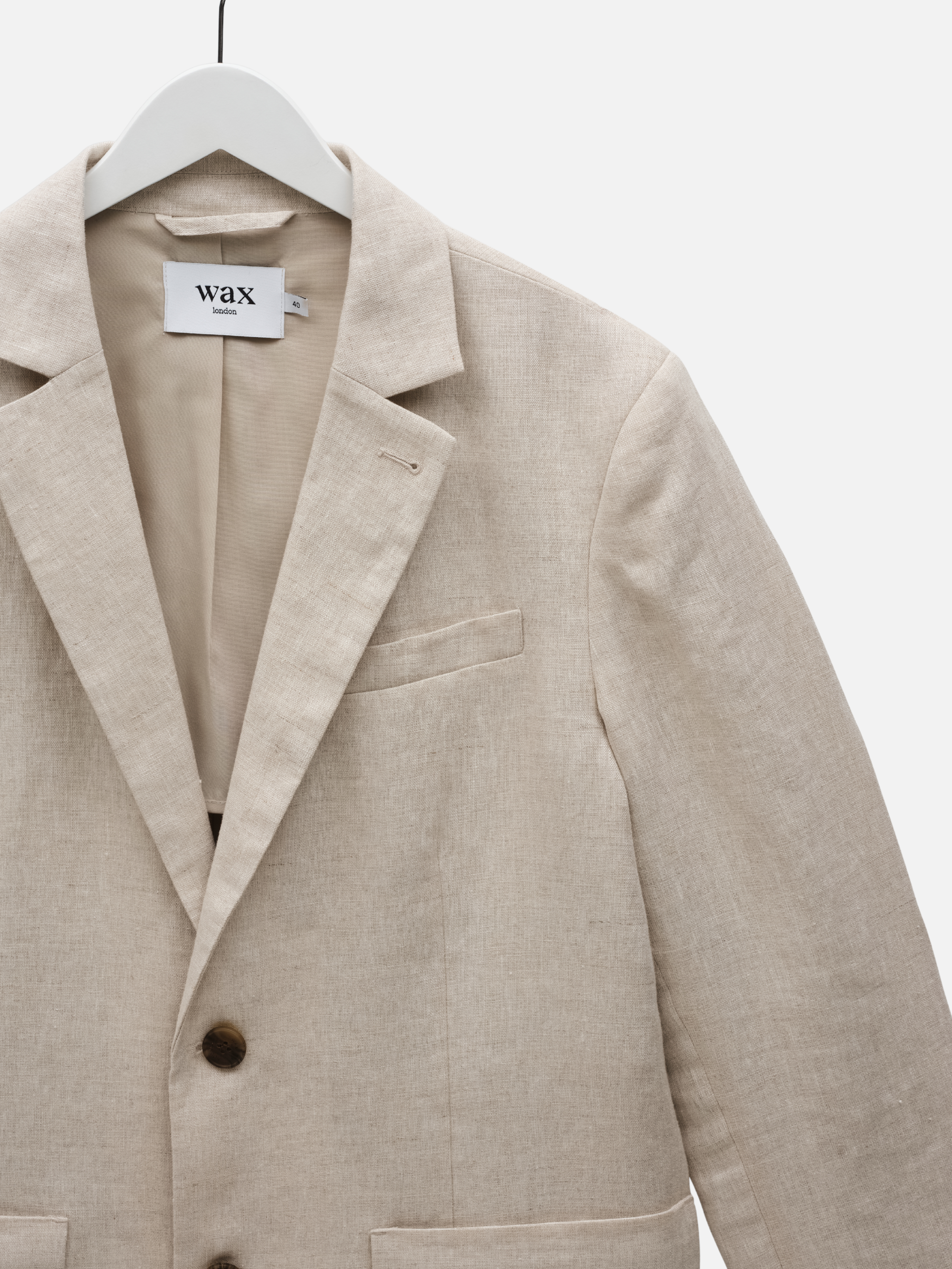Wax London Fintry Linen Blazer Natural Cream White Summer Suit Wedding Guest Outfit Jacket Cool Comfortable Suiting Formal Wear Athens GA Georgia Kempt Menswear Store Near Me