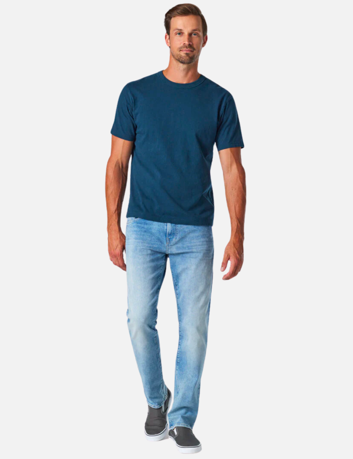 mavi zach straight jean light foggy blue recycled cotton polyester elastane blend stretch denim kempt athens ga georgia men's clothing store