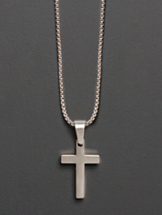 Medium Cross Steel Necklace