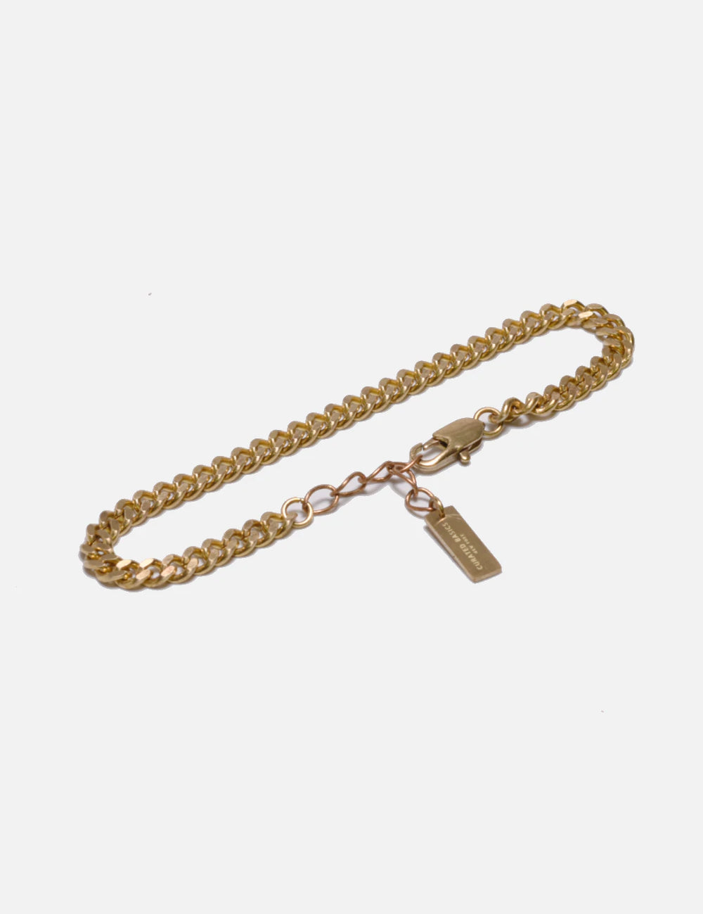 Curated Basics 5mm Thin Brass Chain Bracelet gold cuban chain clasp closure adjustable length Kempt Athens mens clothing store